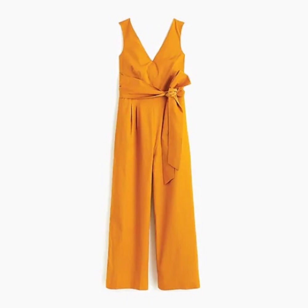 J.Crew Wrap Tie Jumpsuit in Warm Caramel, size 00 - Picture 5 of 7